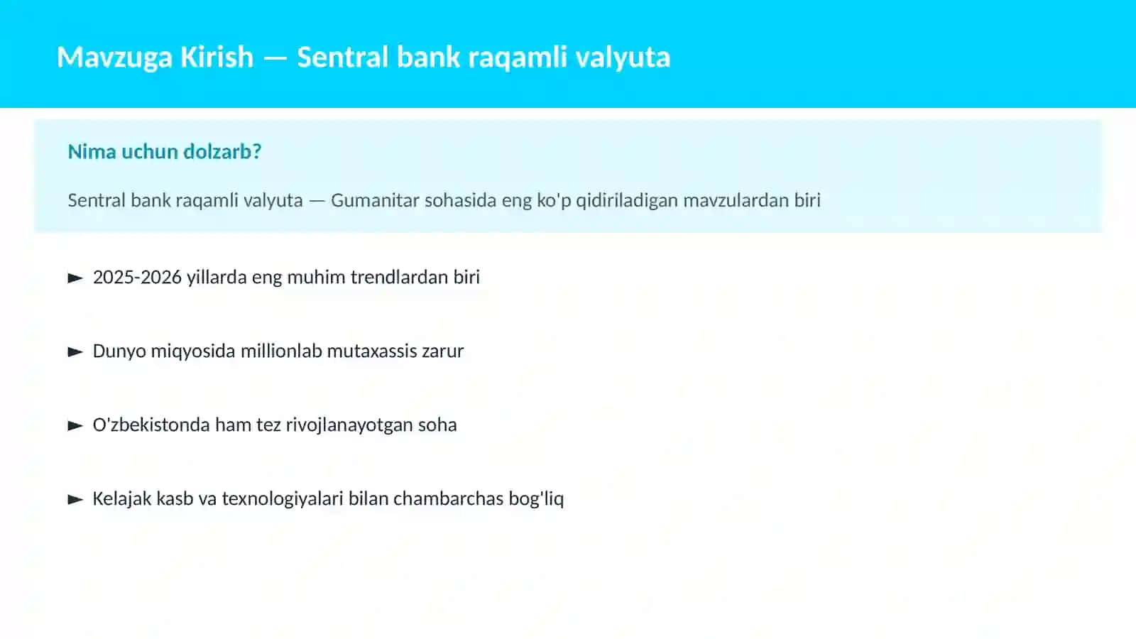 Sentral bank raqamli valyuta 2
