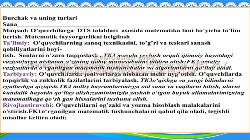 Matematika fanidan O‘quvchilarga DTS talablari asosida ta'lim berish 2
