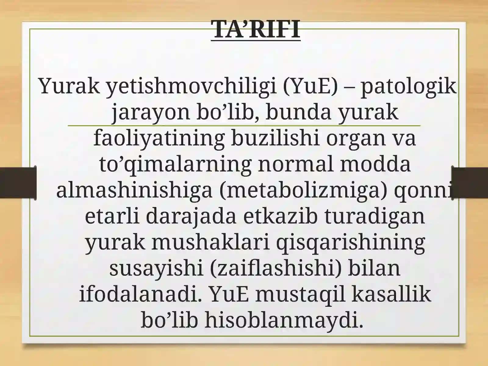 YURAK YETISHMOVCHILIGI 2