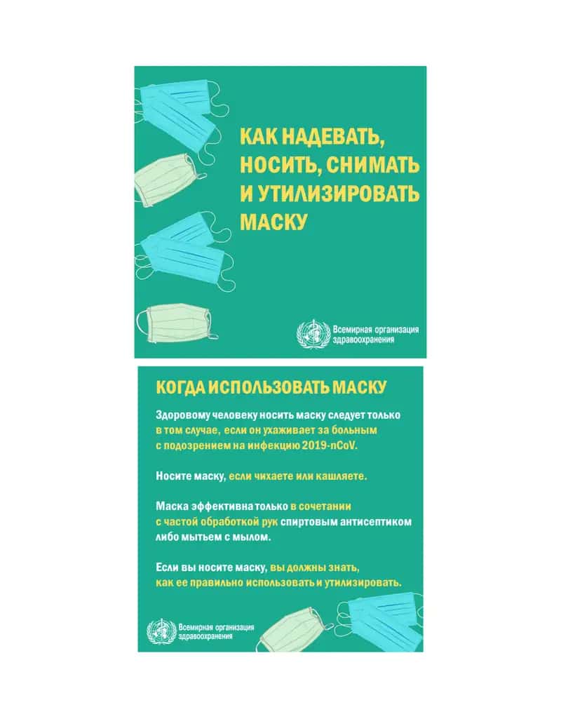 Рекомендации ВОЗ для населения в связи с распространением нового коронавируса (2019-nCoV) 2
