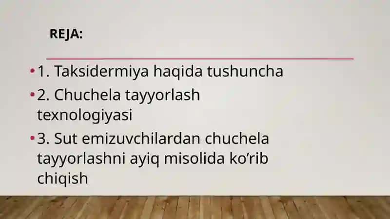 Sut emizuvchilar sinfining turli vakillaridan chuchela tayyorlash 2