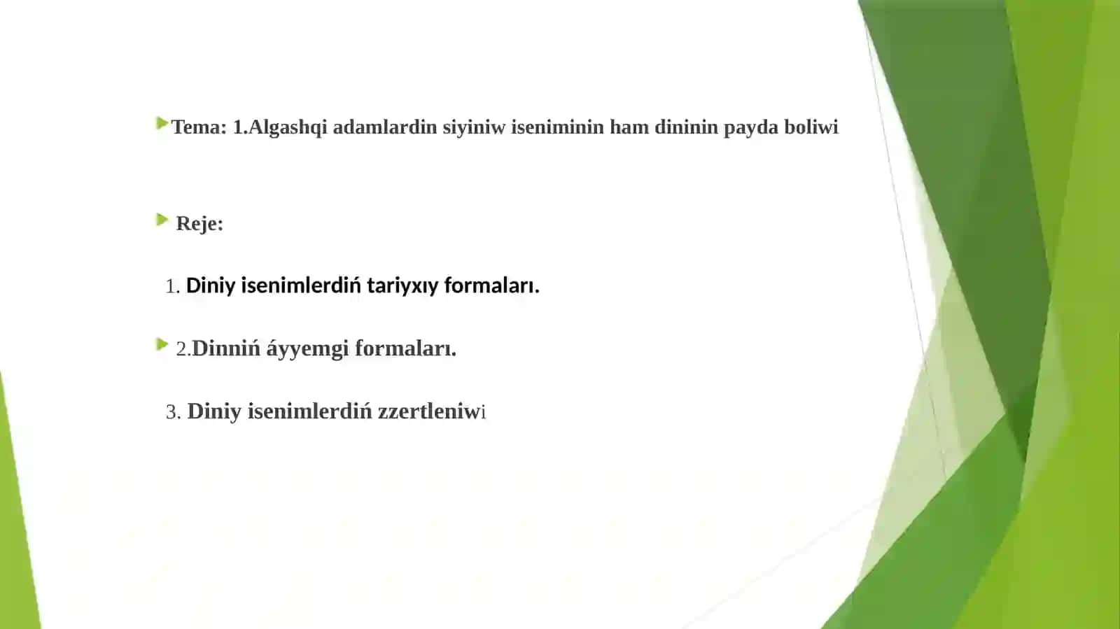 Jáhántáriyxıpáninen Algashqi adamlardin siyiniw iseniminińham dininińpayda bolıwı 2