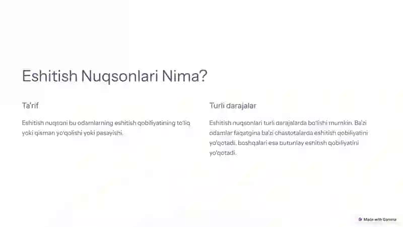 Eshitish Nuqsonlari Nima? 2