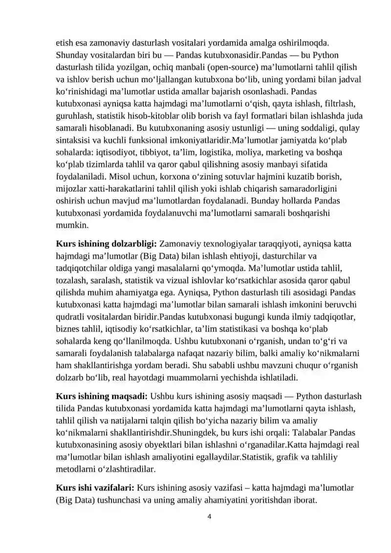 KATTA  HAJMDAGI  MA’LUMOTLAR VA PANDAS  KUTUBXONASI 2