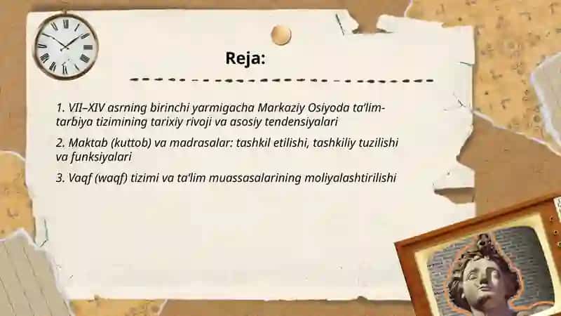 Orta Osiyoda Tarbiya, Maktab va Pedagogik Fikrlar 2