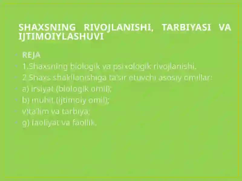 Shaxs ma’naviyating shakllanishi 2