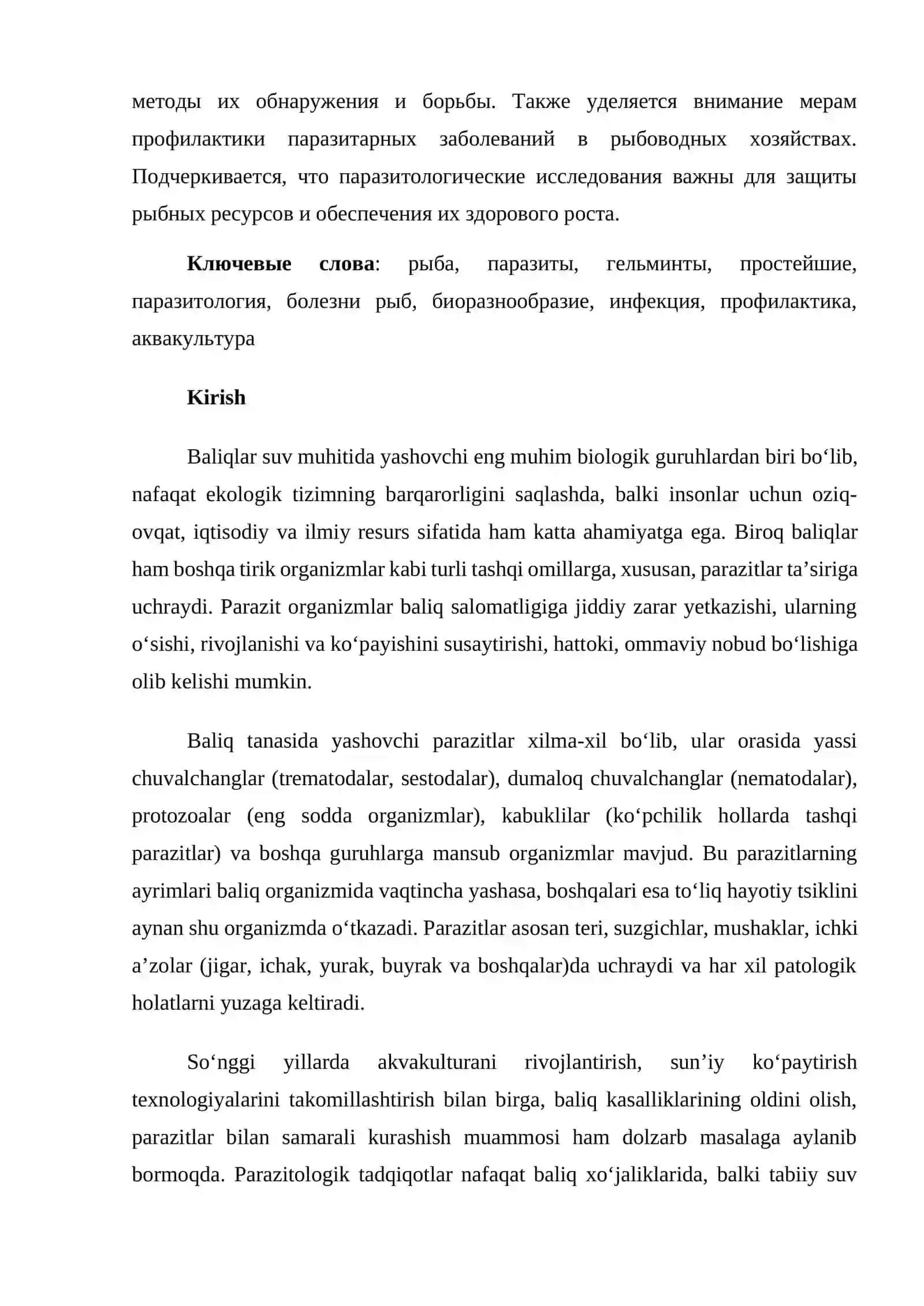 Baliqlar Organizmidagi Parazitlar Xilma-Xilligi 2