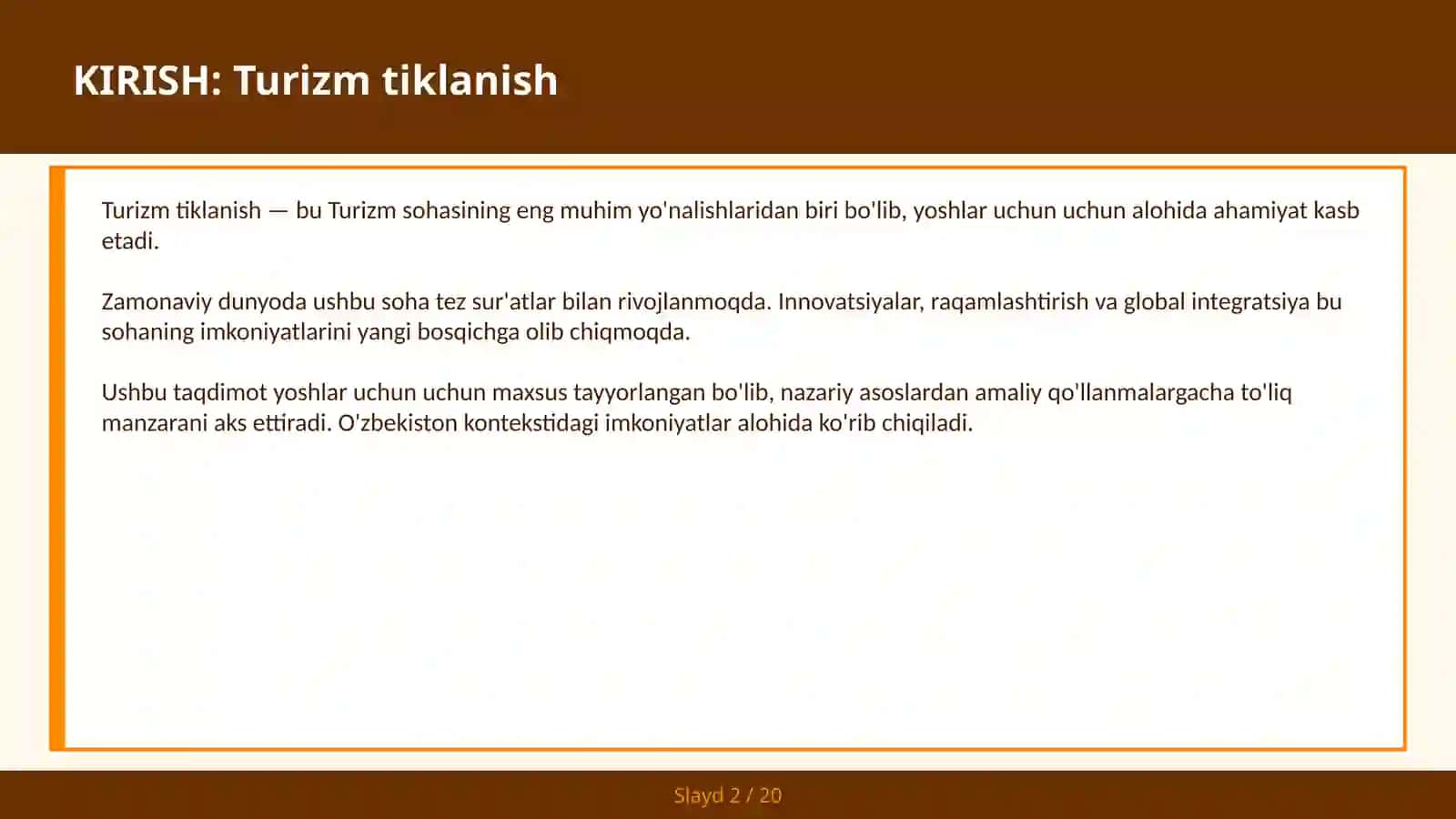 Turizm tiklanish 2