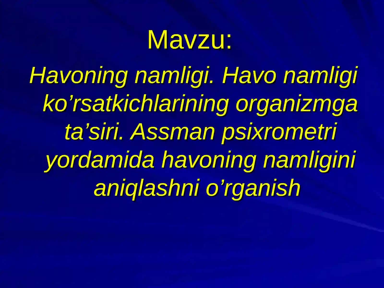 Havoning Namligi 2