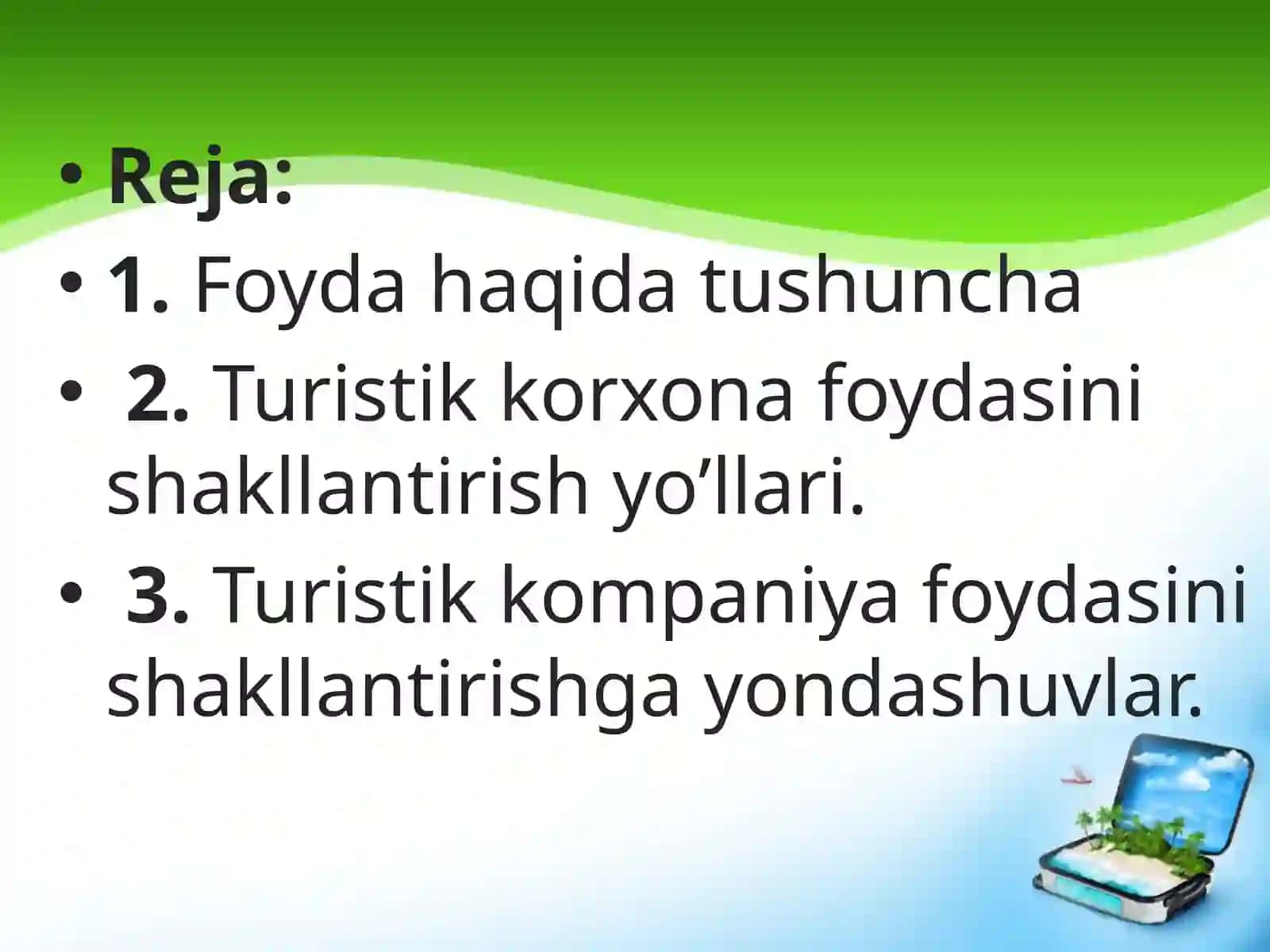 Turistik firmalarda foydani shakllantirish va undan samarali foydalanish 2