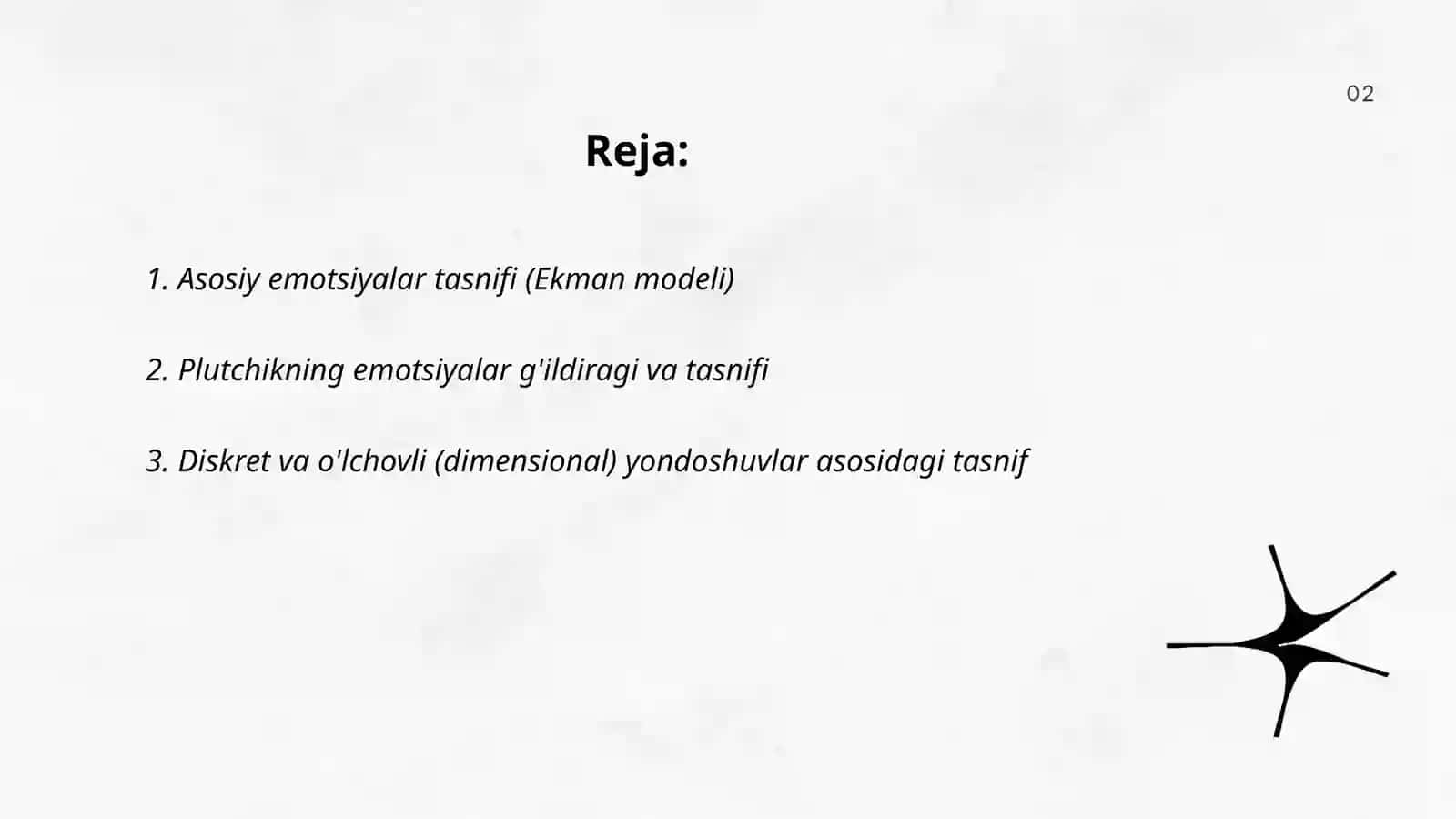 Emotsiya va hissiyotlar klassifikatsiyasi 2