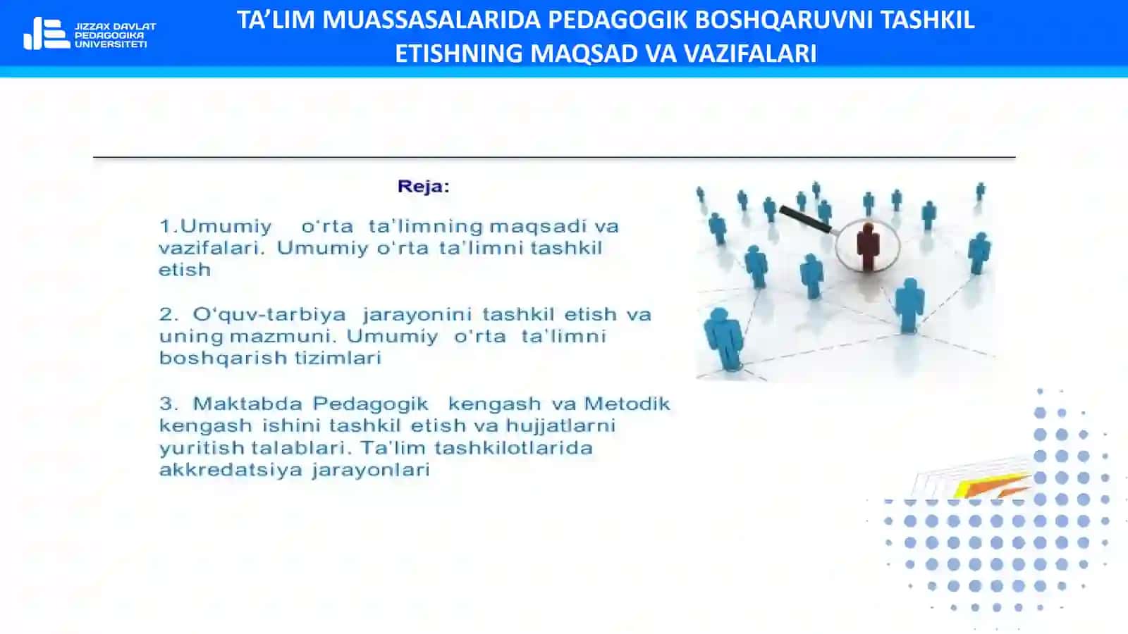 TA’LIM MUASSASALARIDA PEDAGOGIK BOSHQARUVNI TASHKIL ETISHNING MAQSAD VA VAZIFALARI 2