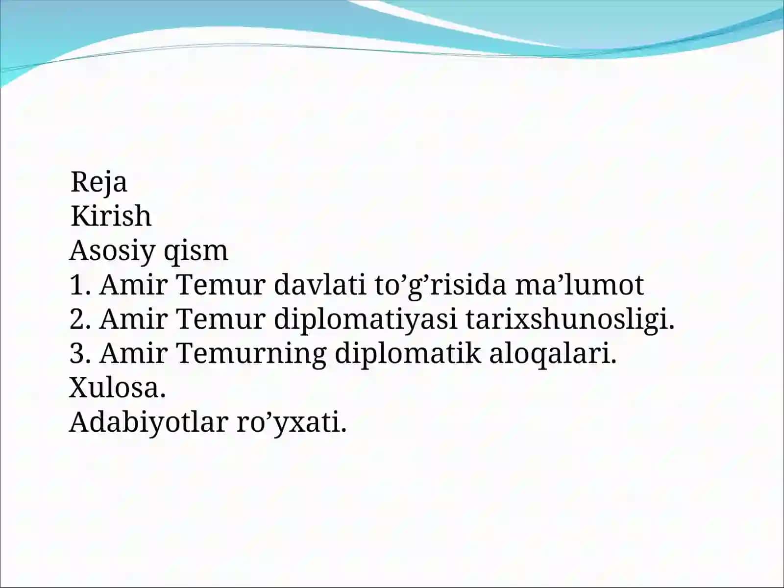 Amir Temur davlati va diplomatikasi 2