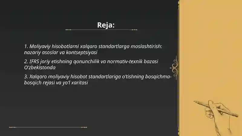 Moliyaviy hisobotlarni xalqaro standartlarga yetkazish istiqbollari 2