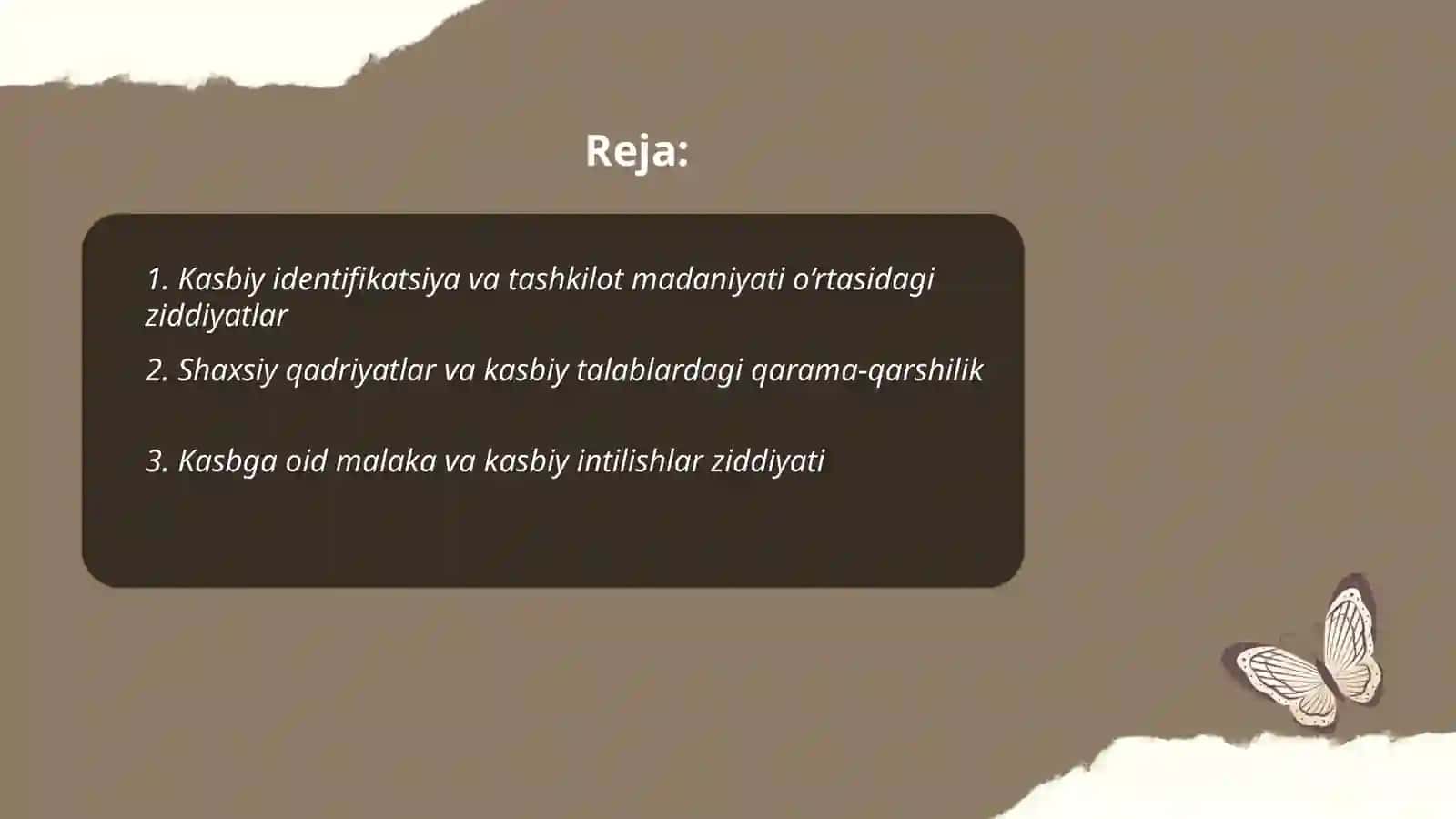 Kasbiy oʻz oʻzini anglash jarayonidagi ziddiyatlar 2
