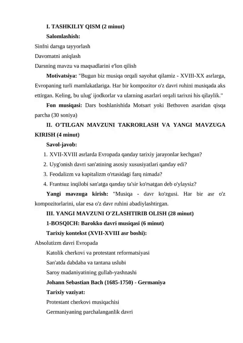 Jahon klassik kompozitorlari va ularning operalari va musiqiy asarlari 2