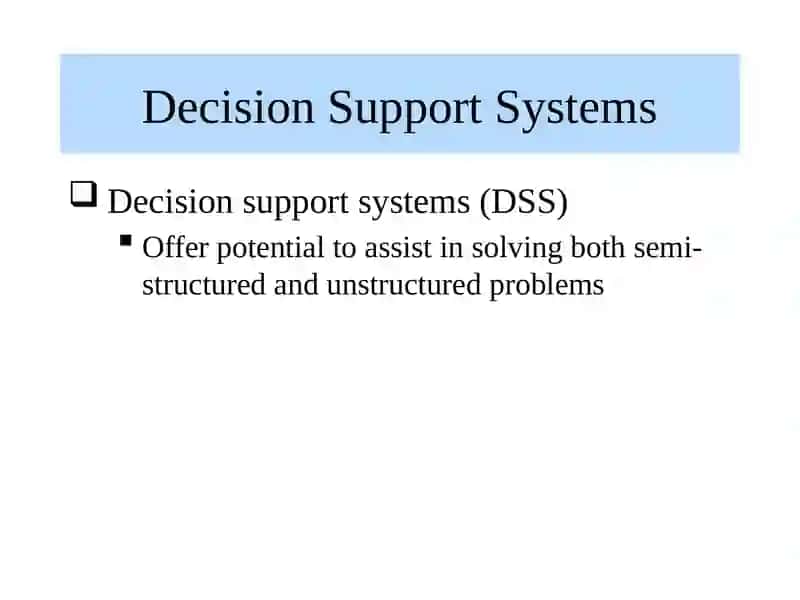 Decision Support Systems 2