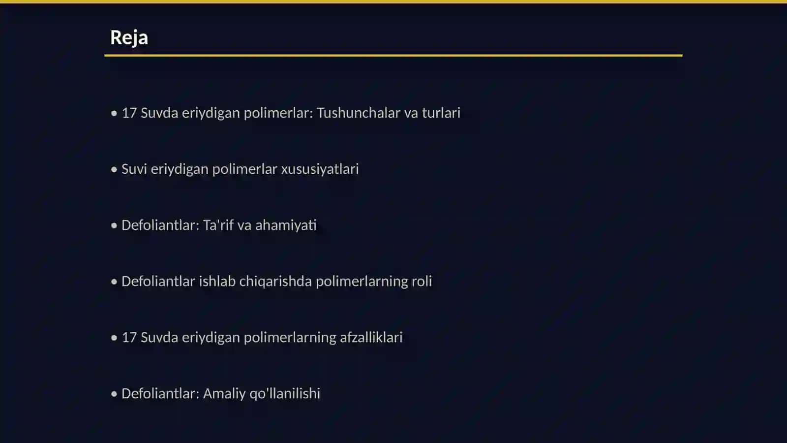 17 Suvdа eriydigаn pоlimеrlаr аsоsidа dеfоliаntlаr оlish imkоniyatlаri 2
