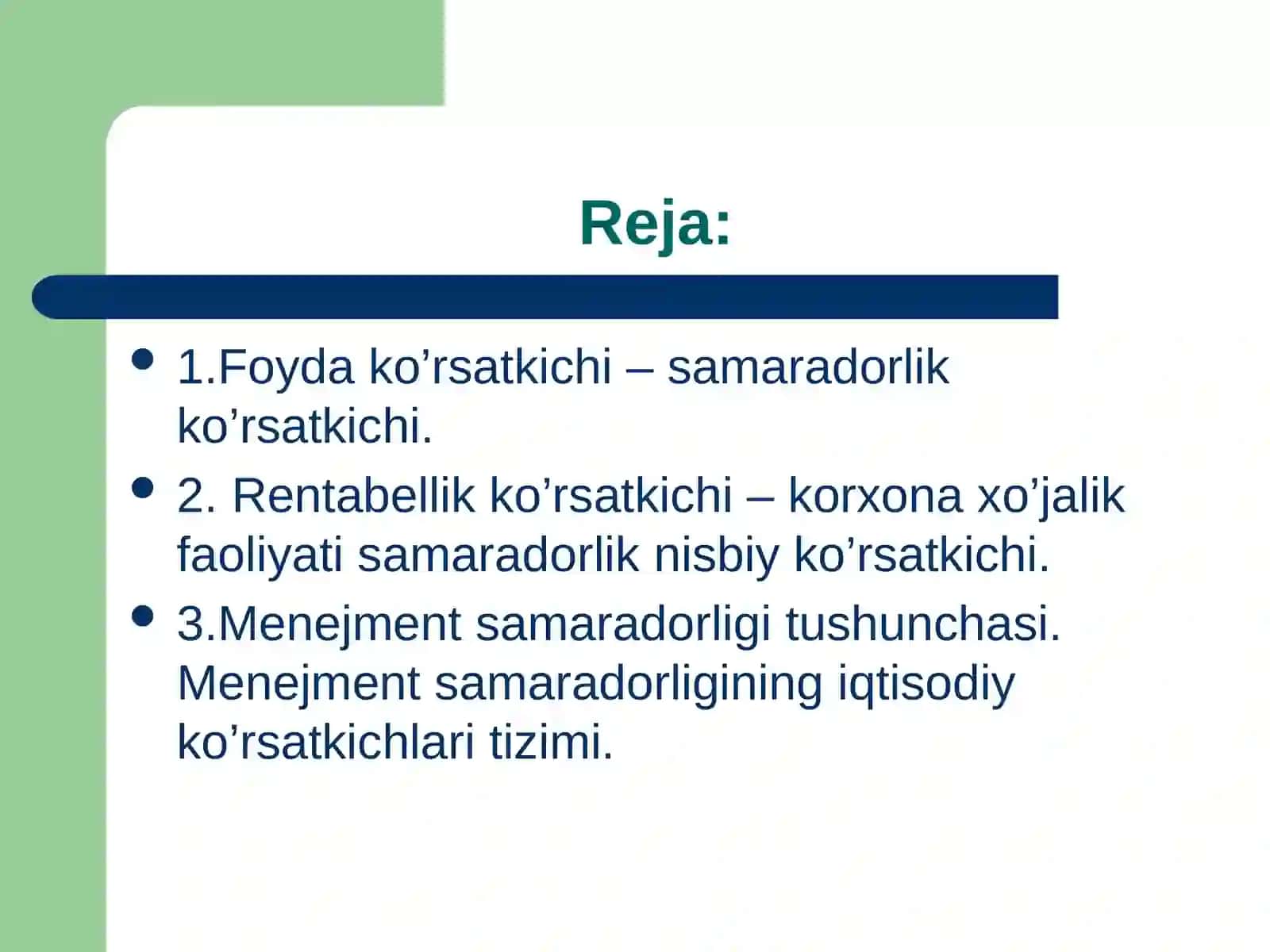 Menejment samaradorligi tushunchasi 2