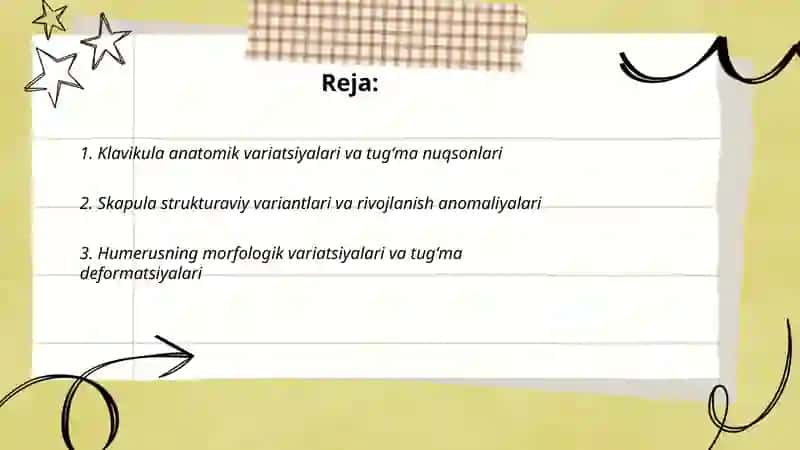 Qòl suyaklarining valiantli anatomiyasi, rivojlanish nuqsonlari 2