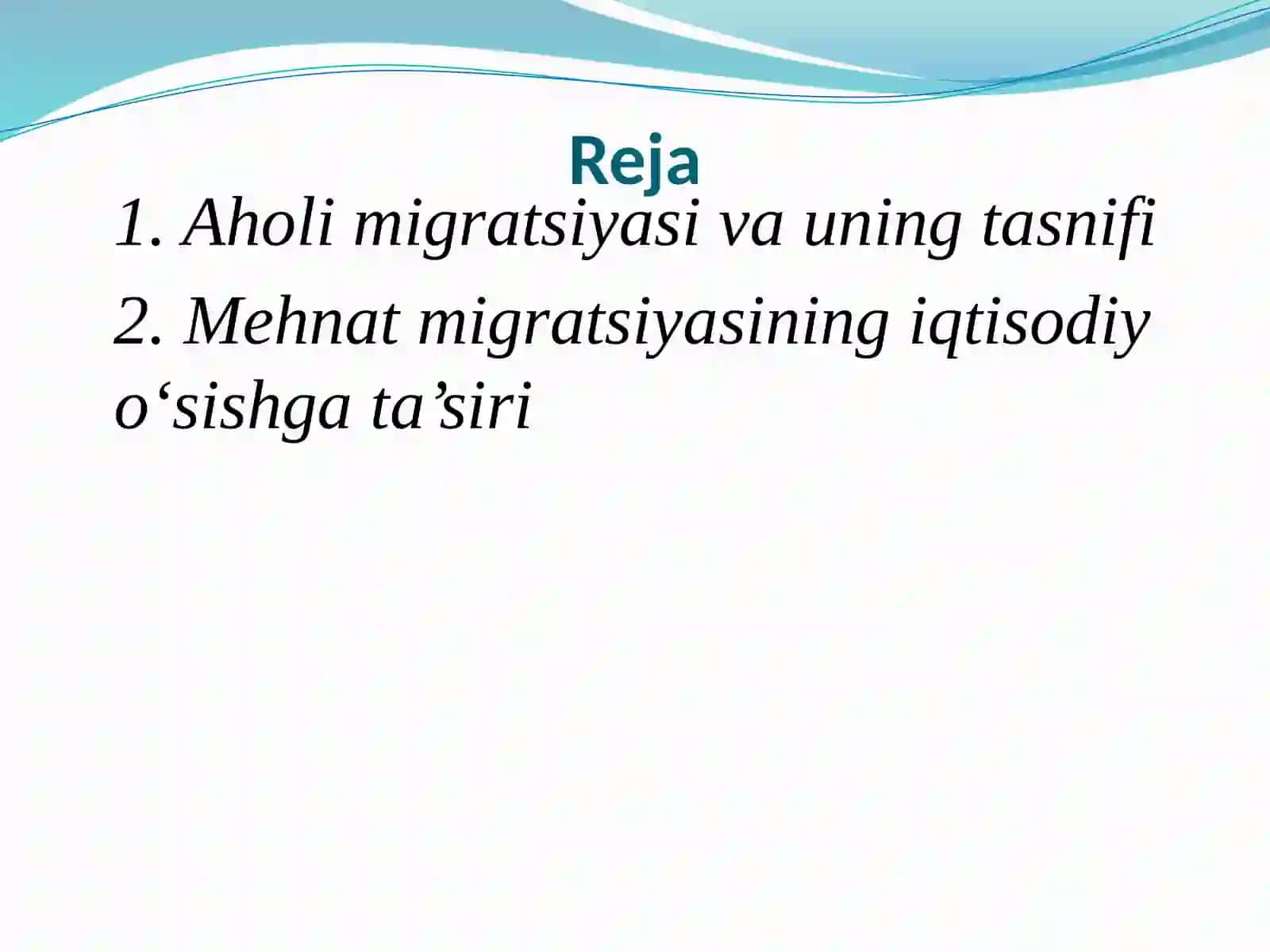 Aholi migratsiyasi va uning tasnifi 2