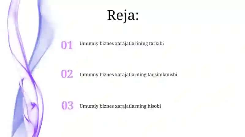 Umumiy biznes xarajatlari 2
