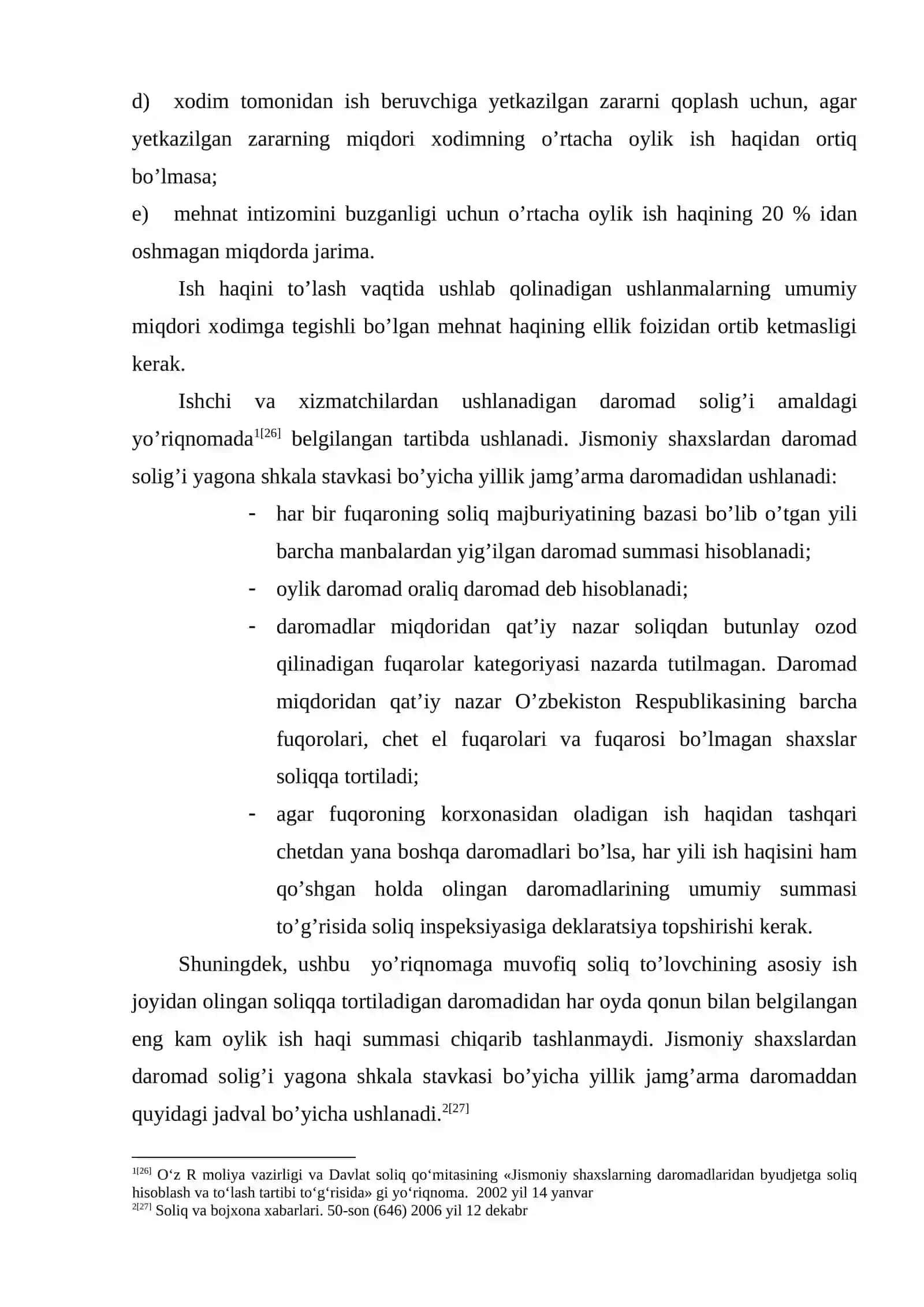 Ish haqidan ushlab qolinadigan ajratmalar va to’lovlar 2
