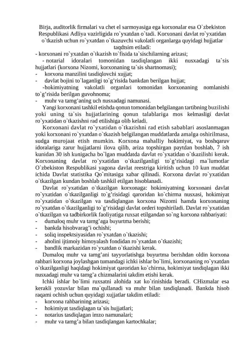 BIZNES FAOLIYATINI TASHKIL ETISH VA BOSHQARISH 2