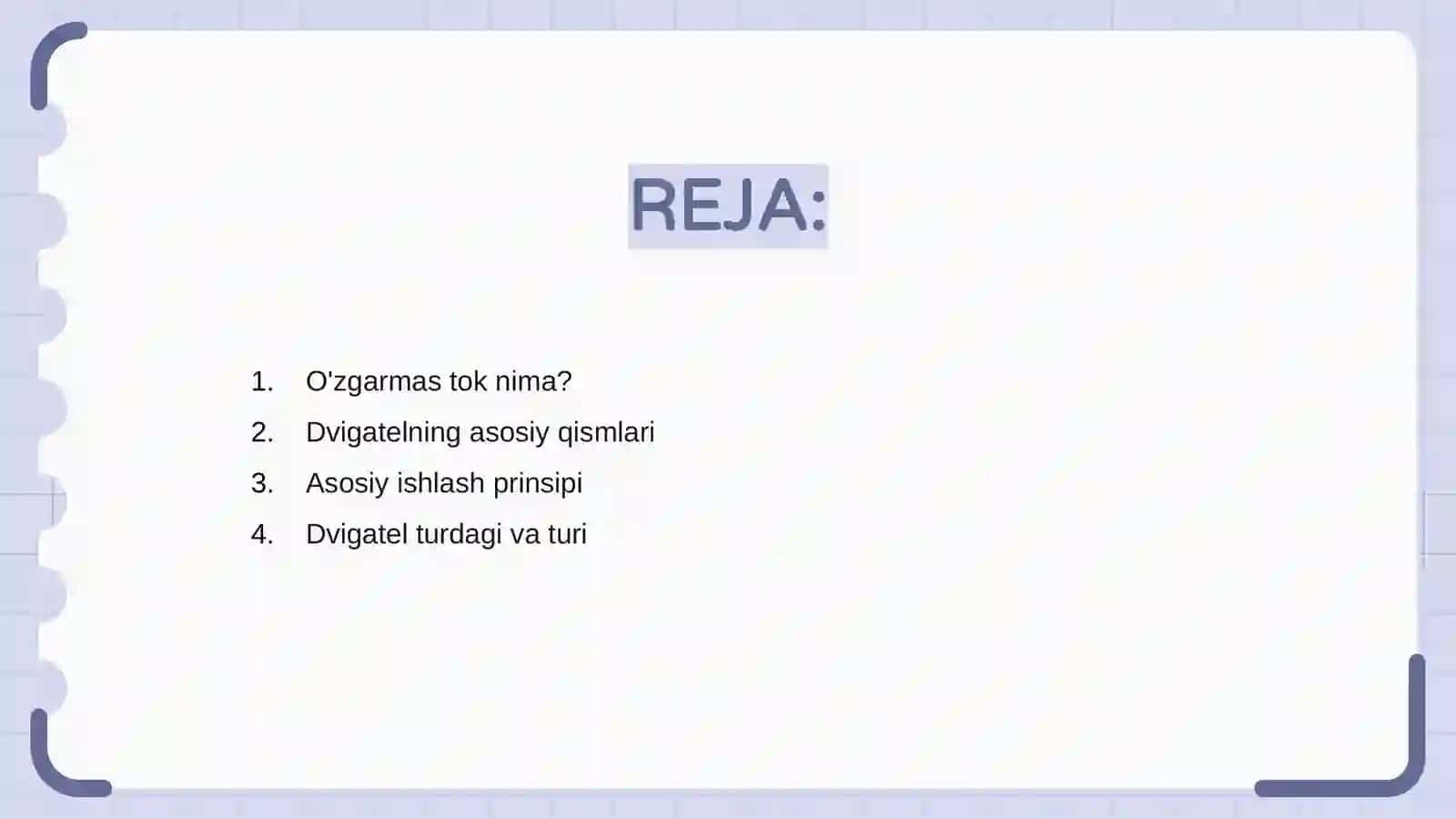 O'zgarmas tok harakat dvigatellari 2