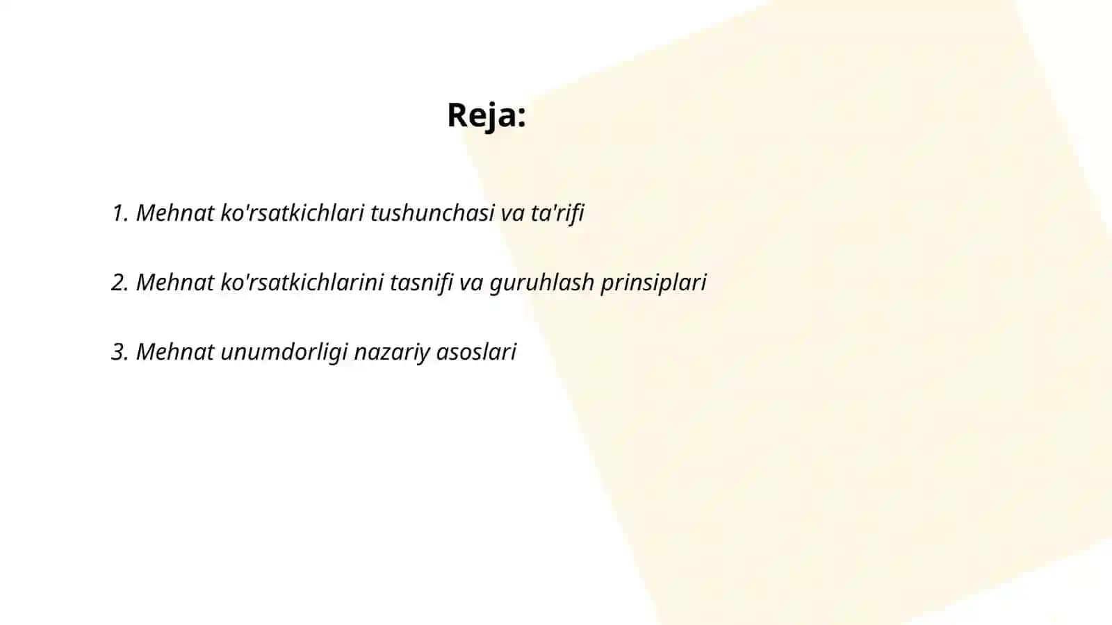 Mehnat kursatkichlarini taxlil qilishning nazariy asoslari 2