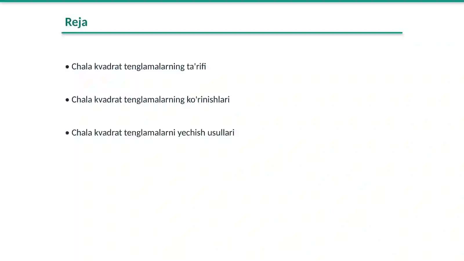 Chala kvadrat tenglamalar 2