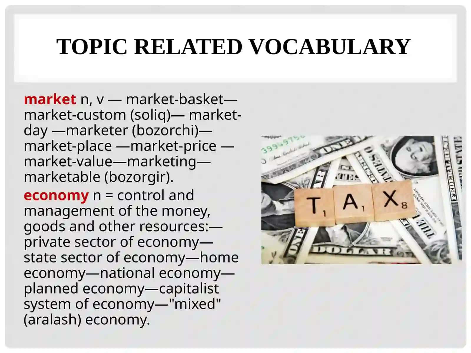 Lesson 7. AmixedEconomy. Taxation 2