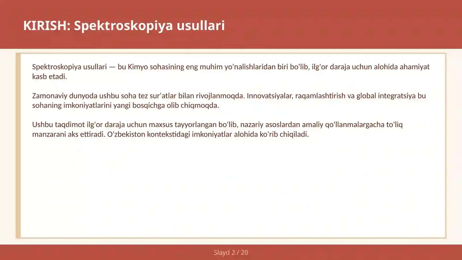 SPEKTROSKOPIYA USULLARI 2