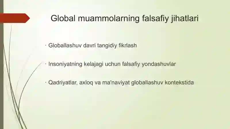 Globalmuammolarning falsafiy jihatlari 2