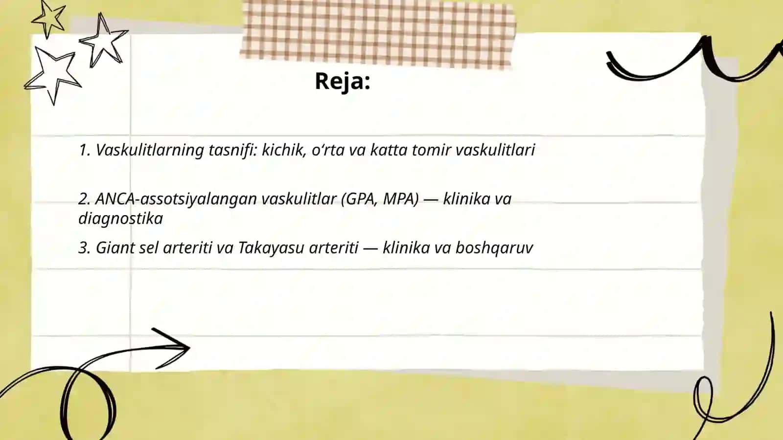 Vaskulitlar va tomir oʻsmalari 2