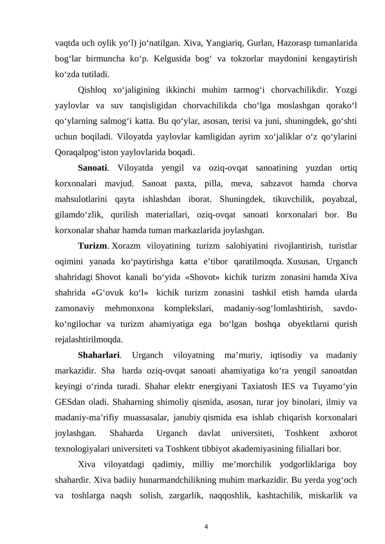 Xorazm viloyati geografiyasi va iqtisodiysi 2