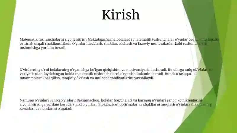 Maktabgacha Yoshdagi Bolalarda Matematik Tasavvurlarni Shakllantirishda O'Yinlarni Qo'Llash 2