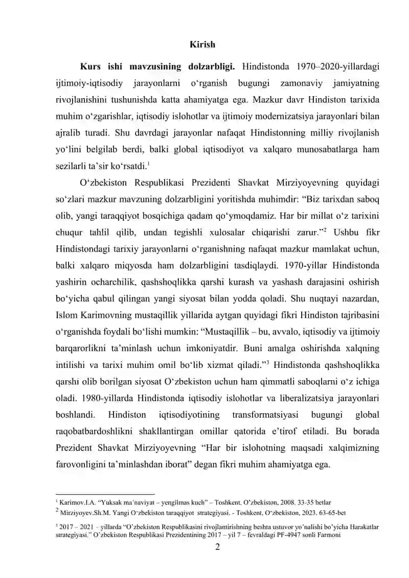 Hindistonda 1970-2020-yillardagi ijtimoiy-iqtisodiy jarayonlar 2