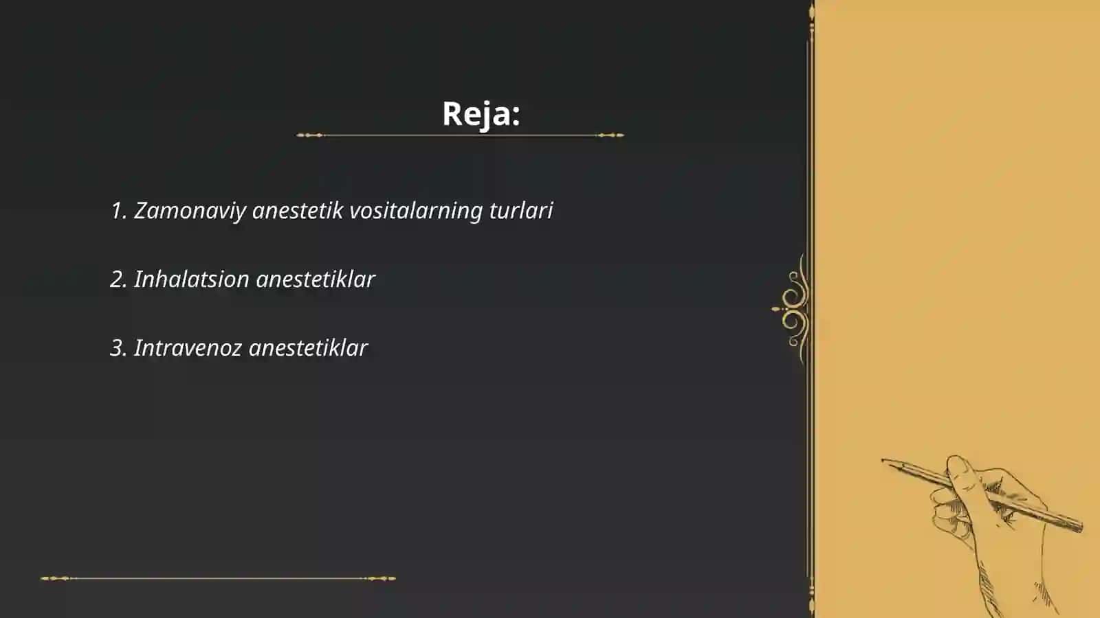 Zamonaviy anestetik vositalar 2