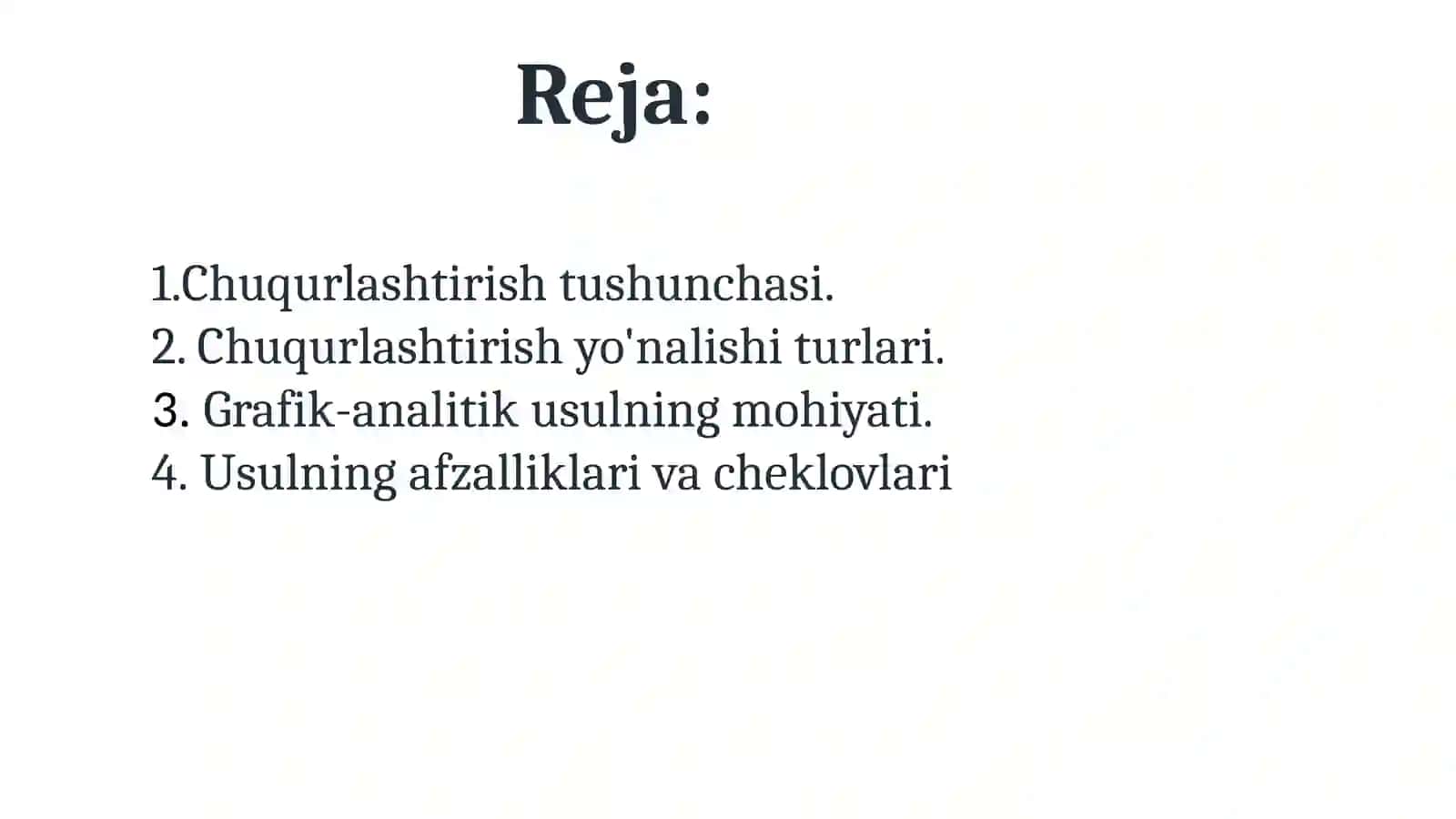 Сhuqurlashtirishining optimal yo'nalishini grafik-analitik usulda aniqlash 2