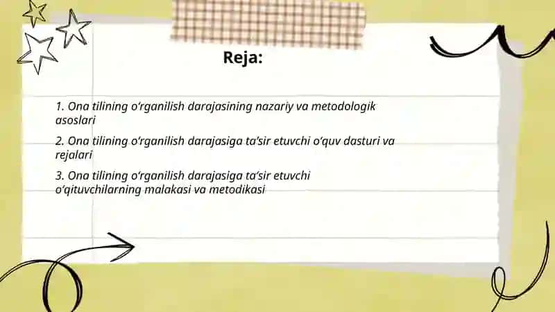 Ona tilining oʻrganilish darajasi 2