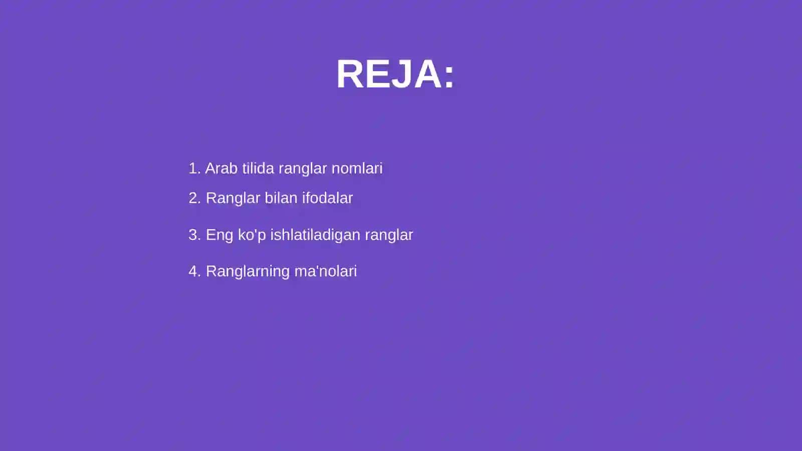 Arab tilida ranglar mavzusi 2