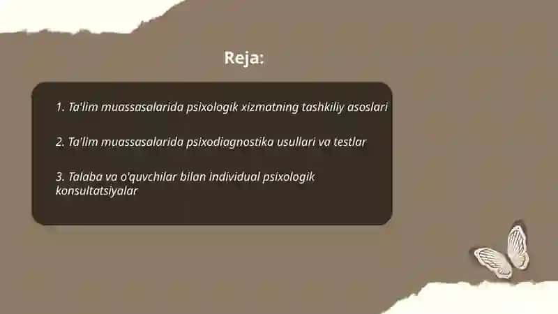 Ta'lim muassasalarida Psixologik xizmatlar 2