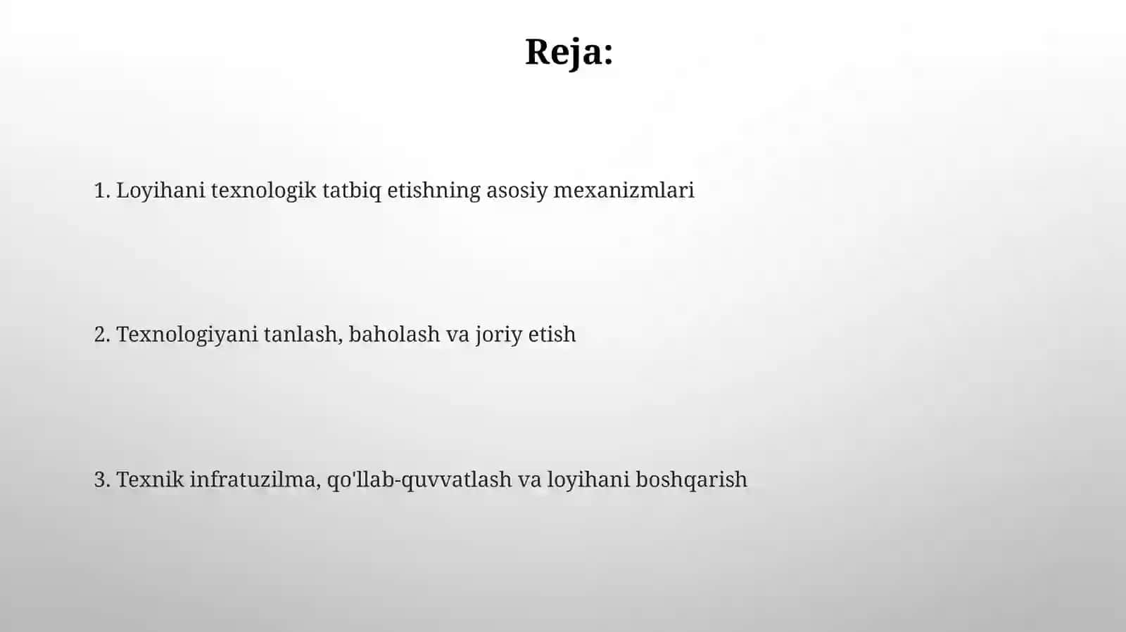 O'quv loyihasini texnologik jihatlarda jarayonida 2