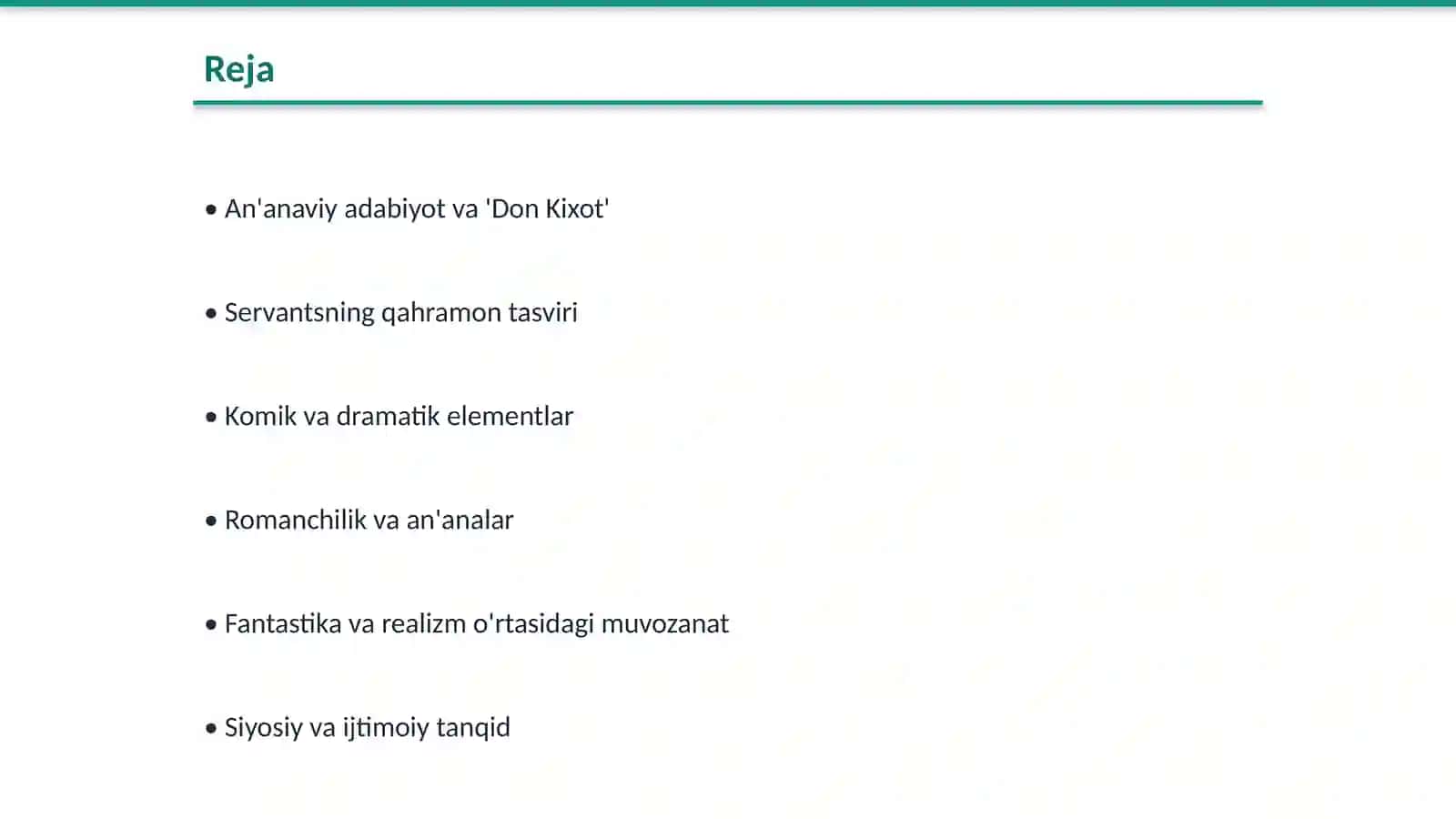 Don Kixotning an'ana yangilik 2
