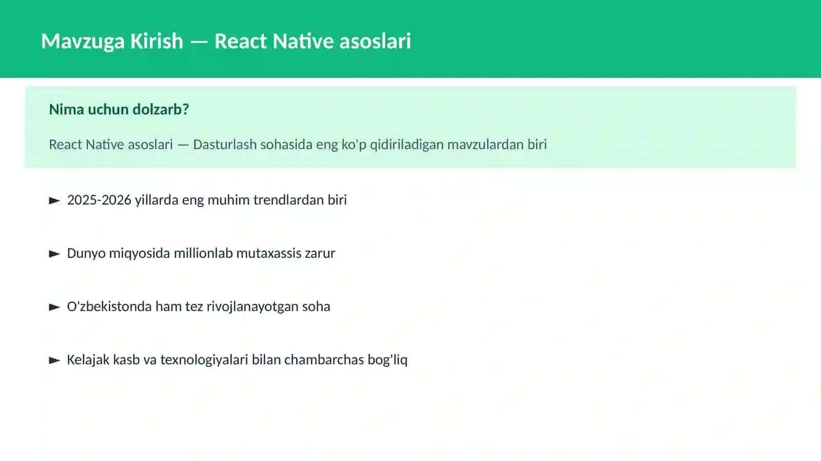 React Native asoslari 2