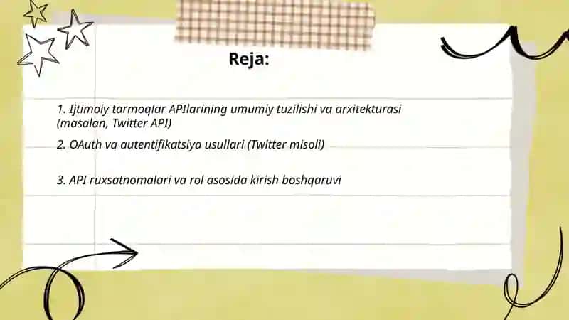 Ijtimoiy tarmoqlarda API lar tahlili (masalan,Twitter api) 2