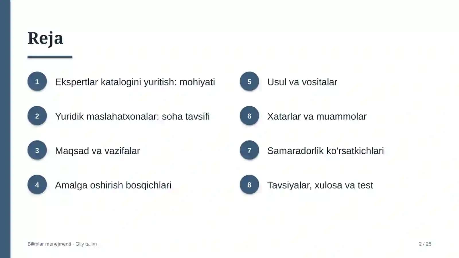 Yuridik maslahatxonalarda ekspertlar katalogini yuritish 2