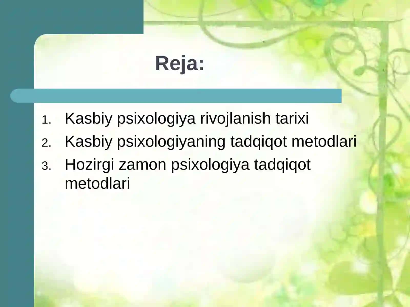 Kasbiy psixologiya rivojlanish tarixi 2