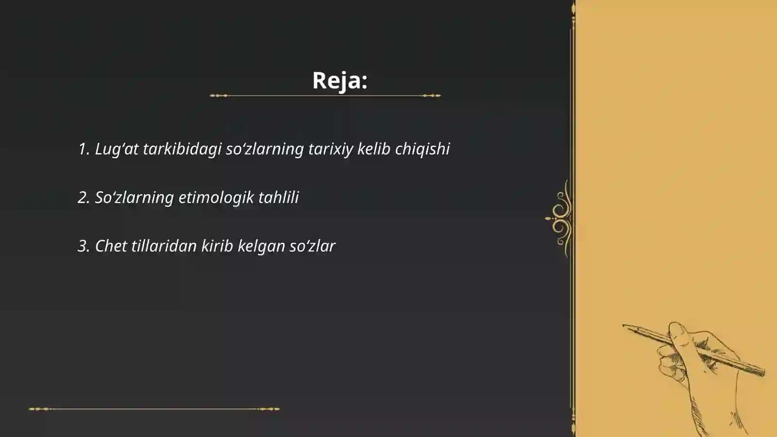 Lugʻat tarkibidagi soʻzlarni kelib chiqishi jihatidan tavsiflanishi 2